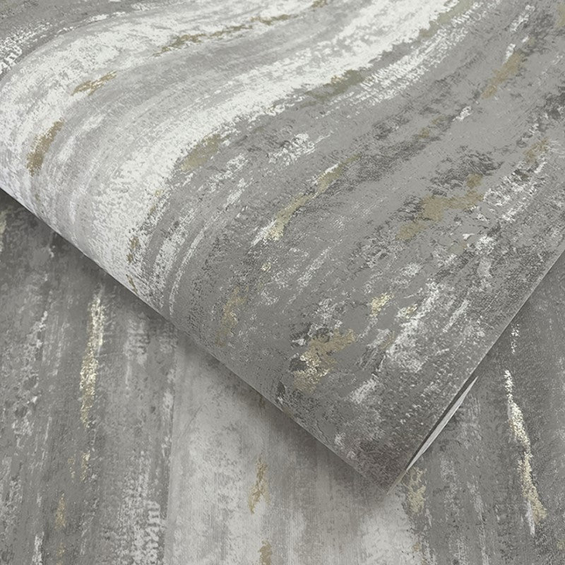 Distressed Stripe Metallic Wallpaper