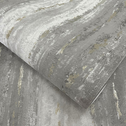 Distressed Stripe Metallic Wallpaper