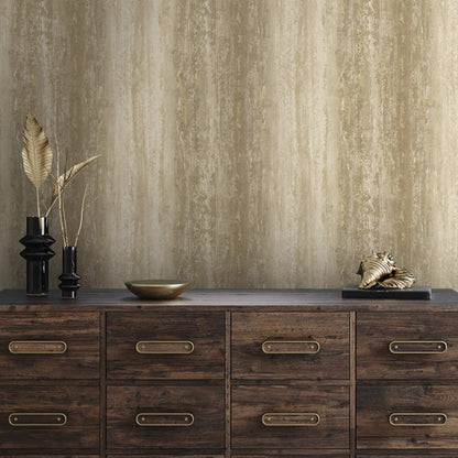 Distressed Stripe Metallic Wallpaper