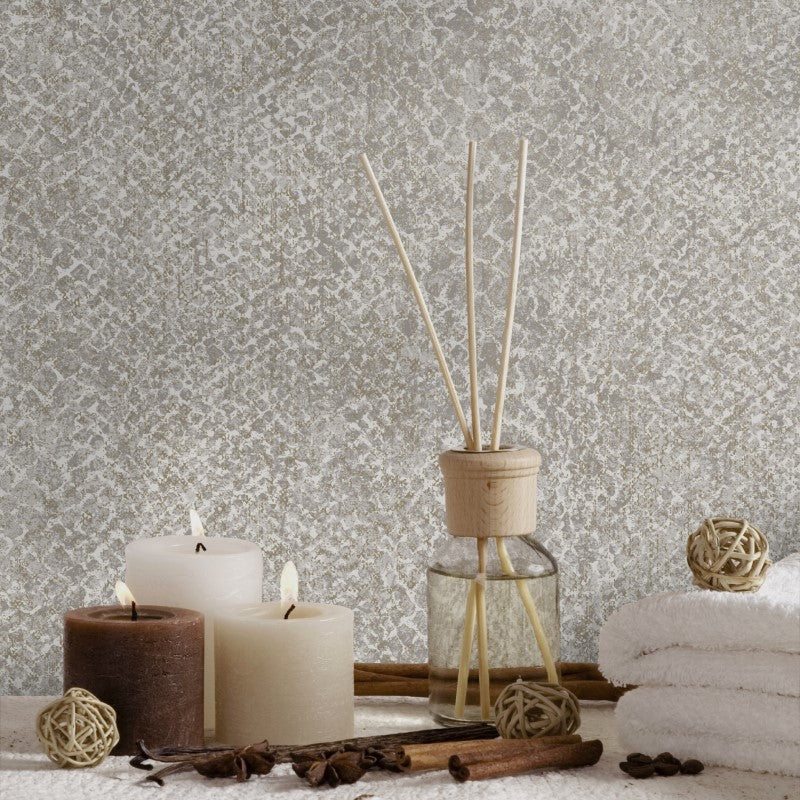 Boa Snake Skin Metallic Wallpaper