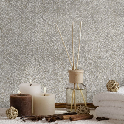 Boa Snake Skin Metallic Wallpaper