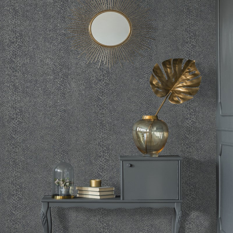 Boa Snake Skin Metallic Wallpaper