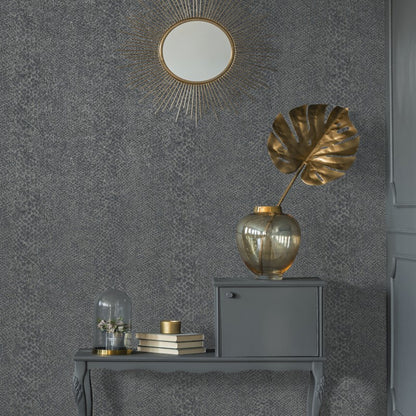 Boa Snake Skin Metallic Wallpaper