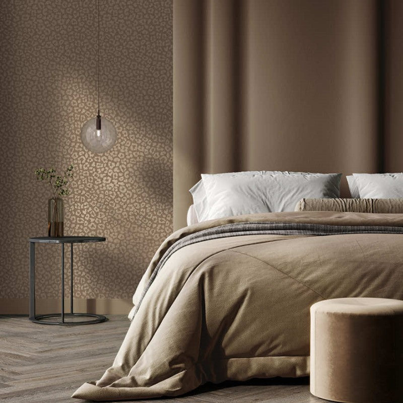 Sunda Leopard Print Metallic Wallpaper