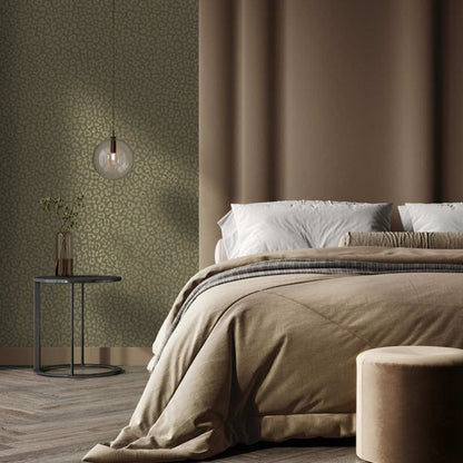Sunda Leopard Print Metallic Wallpaper