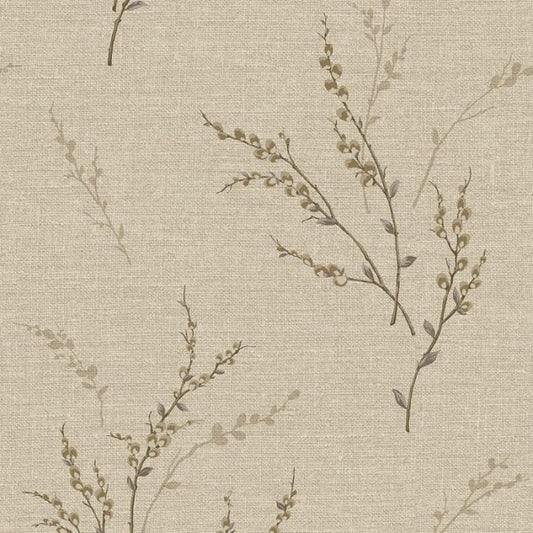 Carmella Tree Wallpaper - Beige Sample