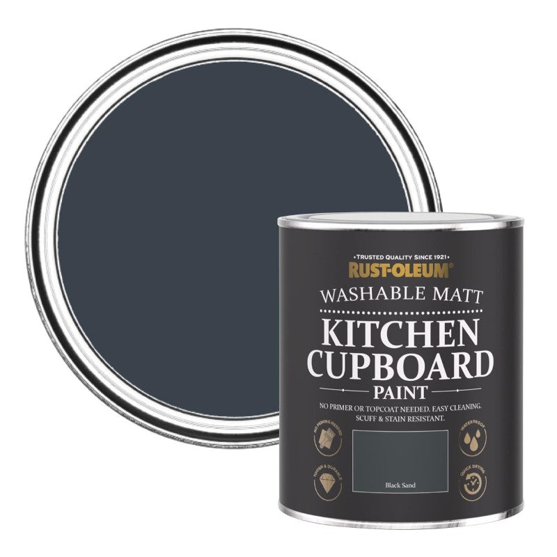 Rust Oleum Kitchen Cupboard Paint - Black Sand 750ml