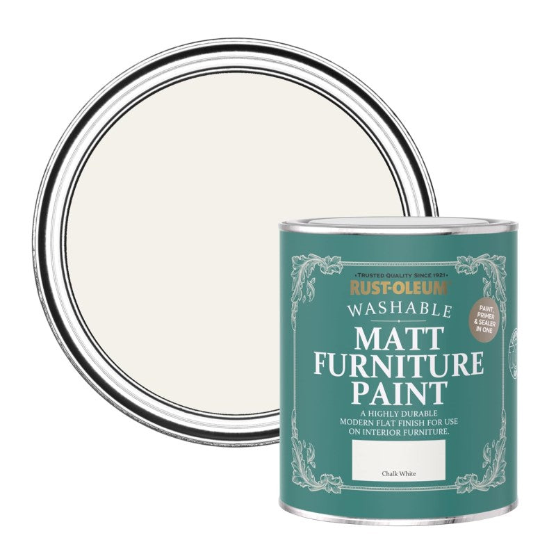 Rust Oleum Matt Furniture Paint - Chalk White 750ml