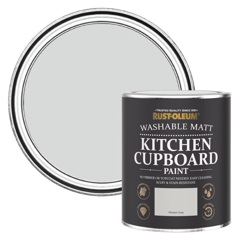 Rust Oleum Kitchen Cupboard Paint - Winter Grey 750ml