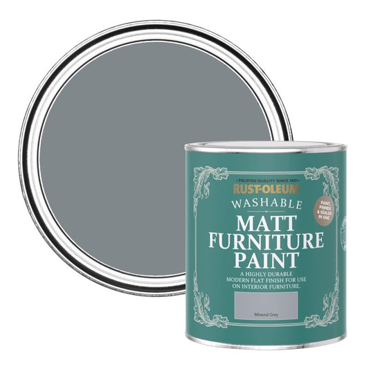 Rust Oleum Matt Furniture Paint - Mineral Grey 750ml