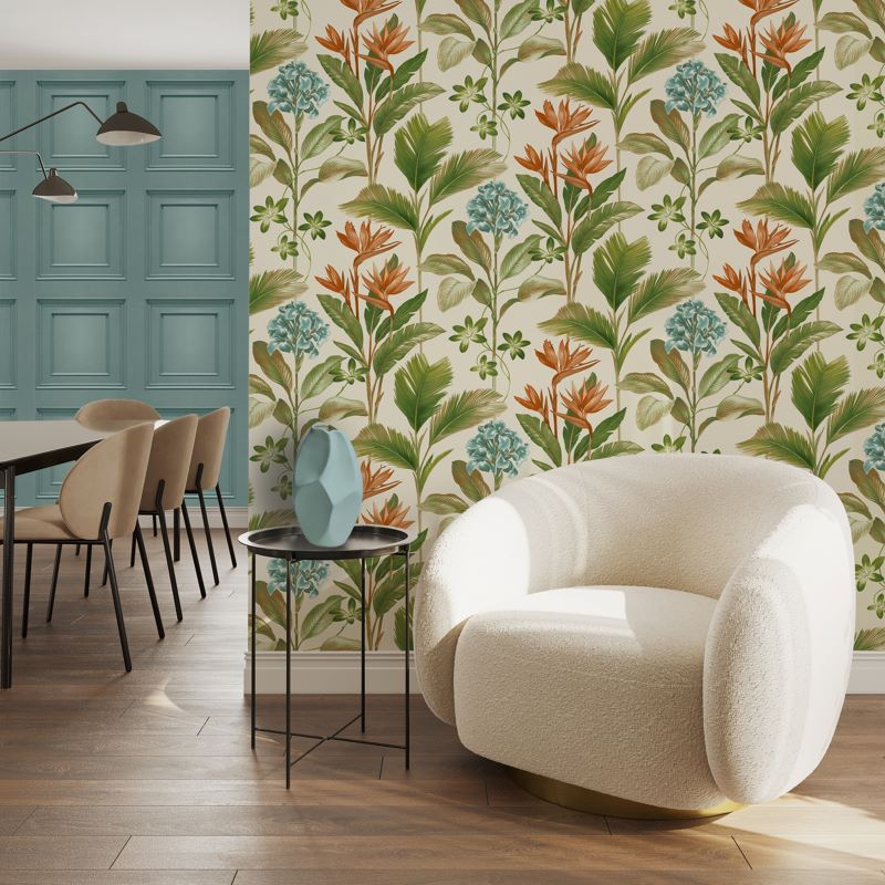 Belgravia Oliana Floral Wallpaper – Botanical Flowers, Stylish Feature Wall, UK Made