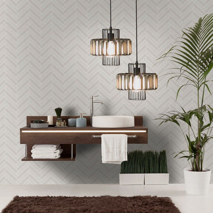 Cerros Chevron Tile Stone Wallpaper