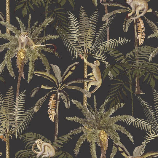 Ateles Monkey Wallpaper - Charcoal Sample