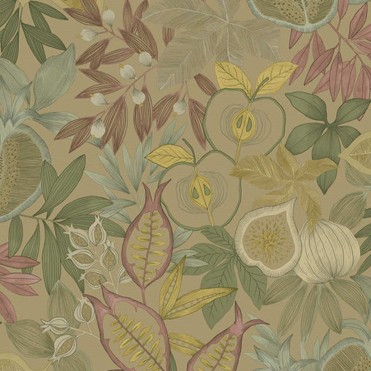 Nagano Fruits & Foliage Wallpaper Sample - Gold
