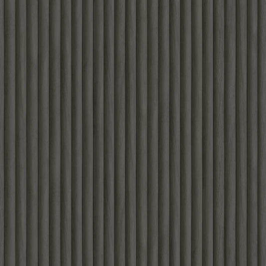 Teak Wood Panel Wallpaper Sample - Charcoal