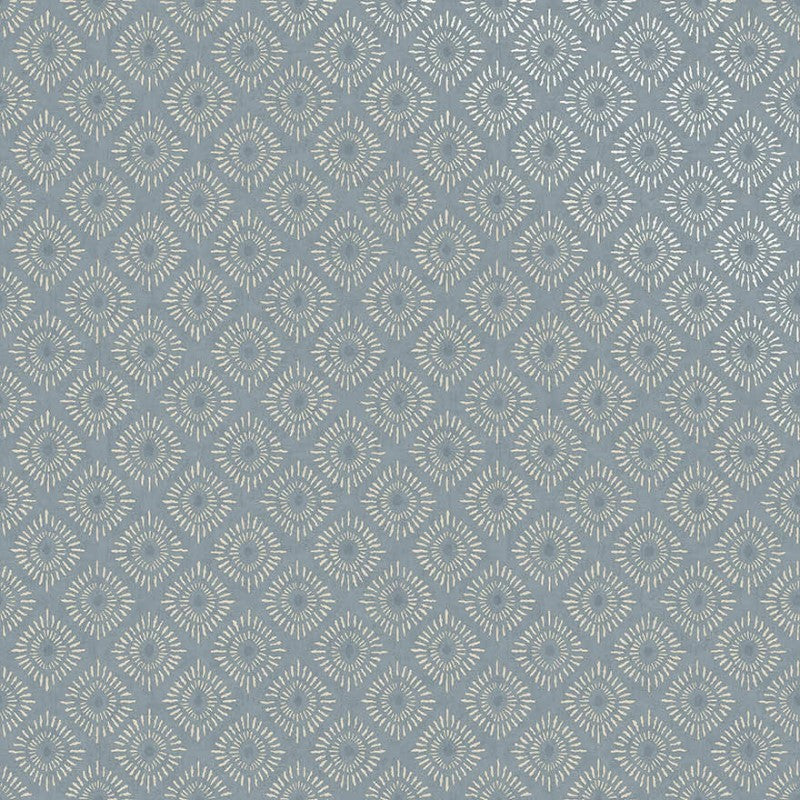 Sunstone Geometric Motif Wallpaper Sample - Blue
