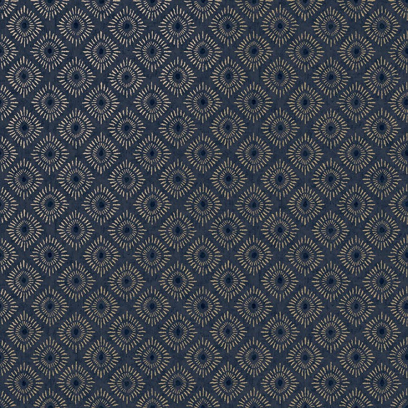 Sunstone Geometric Motif Wallpaper Sample - Navy