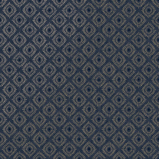 Sunstone Geometric Motif Wallpaper Sample - Navy