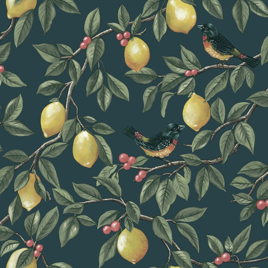 Ponderosa Lemon Trail Wallpaper Sample - Teal