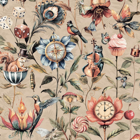 Elysium Curious Creatures Wallpaper Sample - Plaster