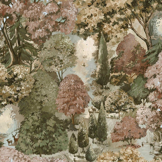 Pinecrest Wallpaper Sample - Rust/Green