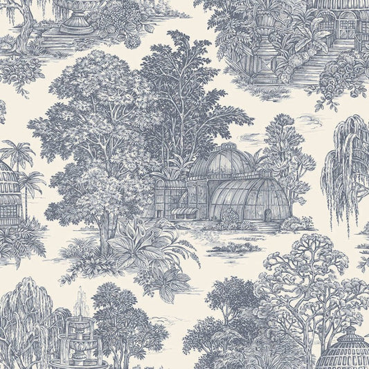 Blenheim Garden Vintage Wallpaper Sample - Blue
