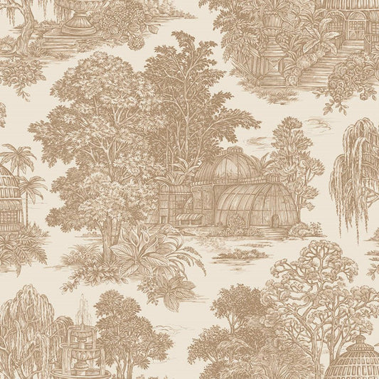 Blenheim Garden Vintage Wallpaper Sample - Rust