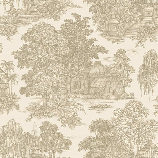 Blenheim Garden Vintage Wallpaper Sample - Cream