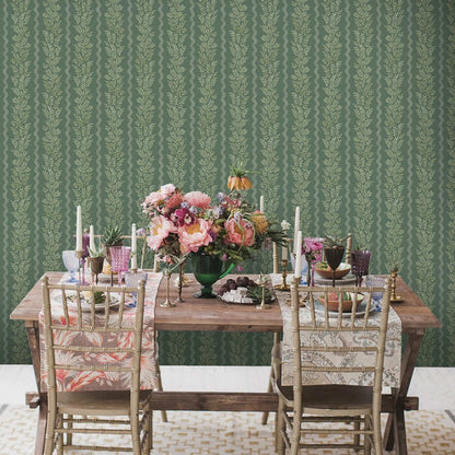 Pipkin Stripe Leaf Wallpaper
