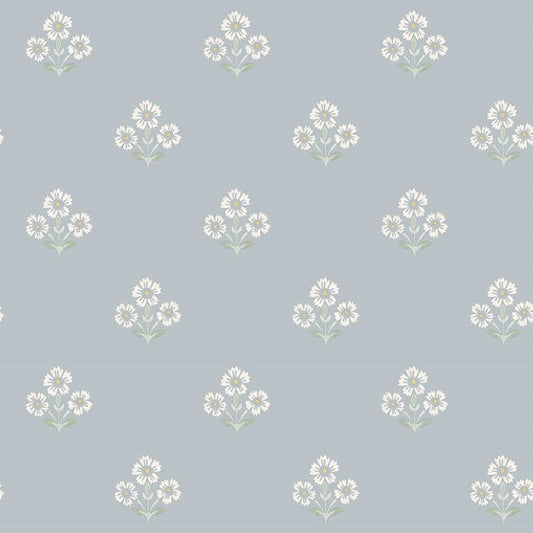 Isadora Floral Motif Wallpaper Sample - Blue