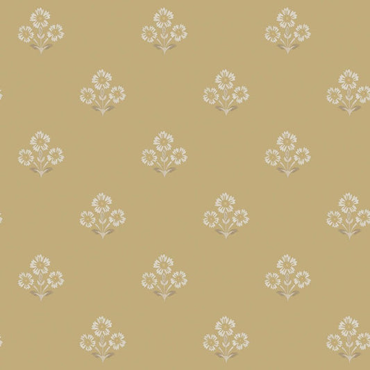 Isadora Floral Motif Wallpaper Sample - Ochre