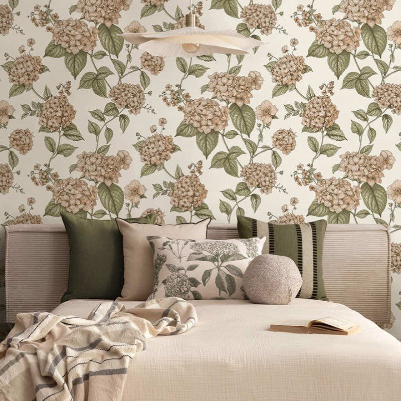 Hortensia Botanical Wallpaper
