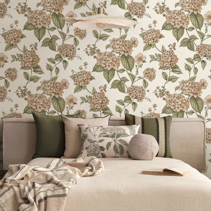 Hortensia Botanical Wallpaper