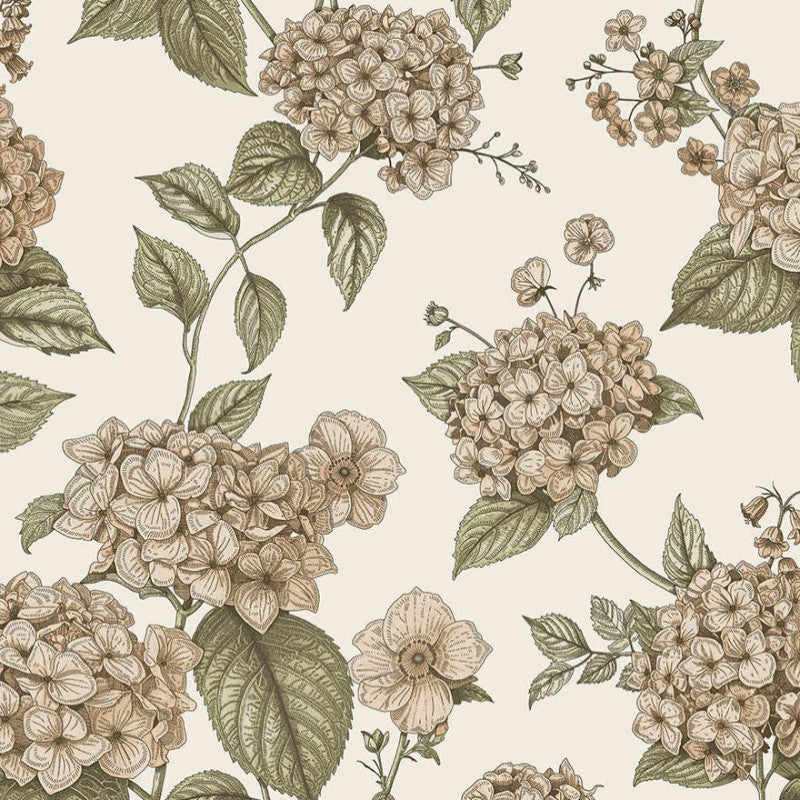 Hortensia Botanical Wallpaper