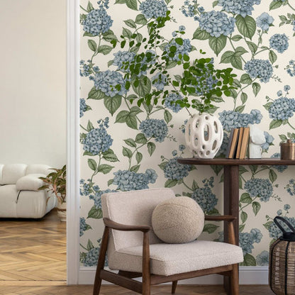 Hortensia Botanical Wallpaper