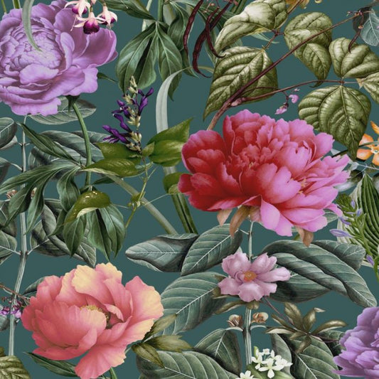 Botanicus Floral Wallpaper Aqua Sample