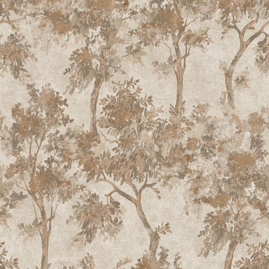 Tipu Tree Wallpaper Terracotta Sample