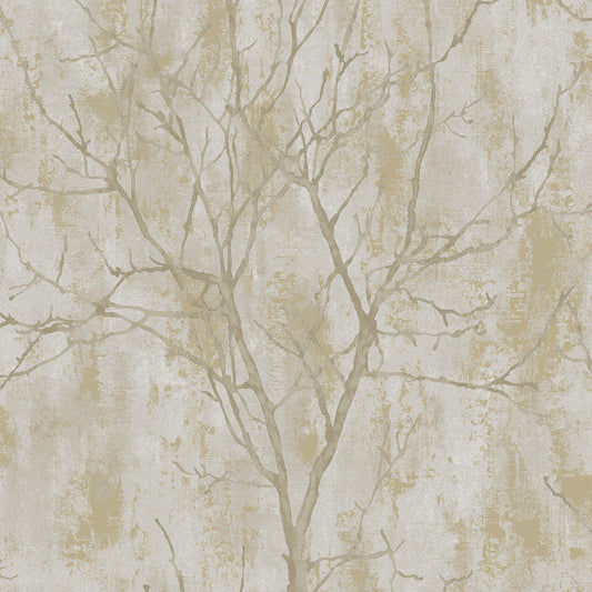 Venetian Tree Industrial Effect Wallpaper Taupe Sample