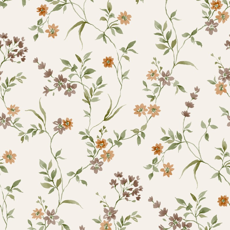 Lila Floral Sprig Wallpaper