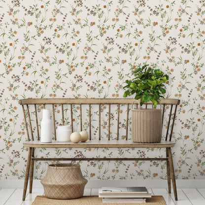 Lila Floral Sprig Wallpaper
