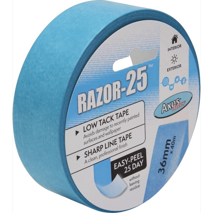 Axus Razor-25 Low Tack Masking Tape | Decorating Centre Online