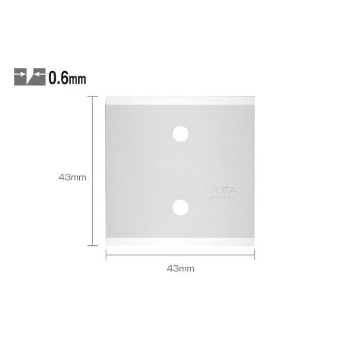 Olfa 43mm Spare Blades for BTC-1 Scraper BTB-1 (Pack of 3)