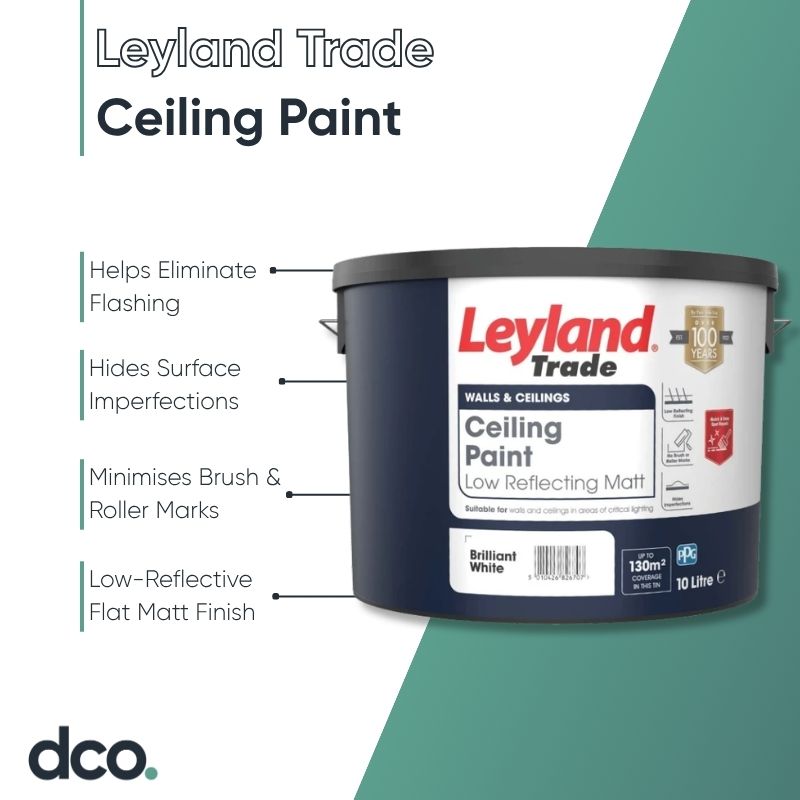 Leyland Trade Ceiling Paint - Brilliant White