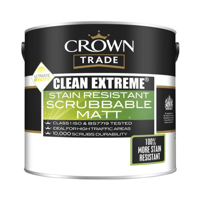 Crown Clean Extreme Scrubbbale Matt - Designer Colour Match Paint - Polished Pebble 5L