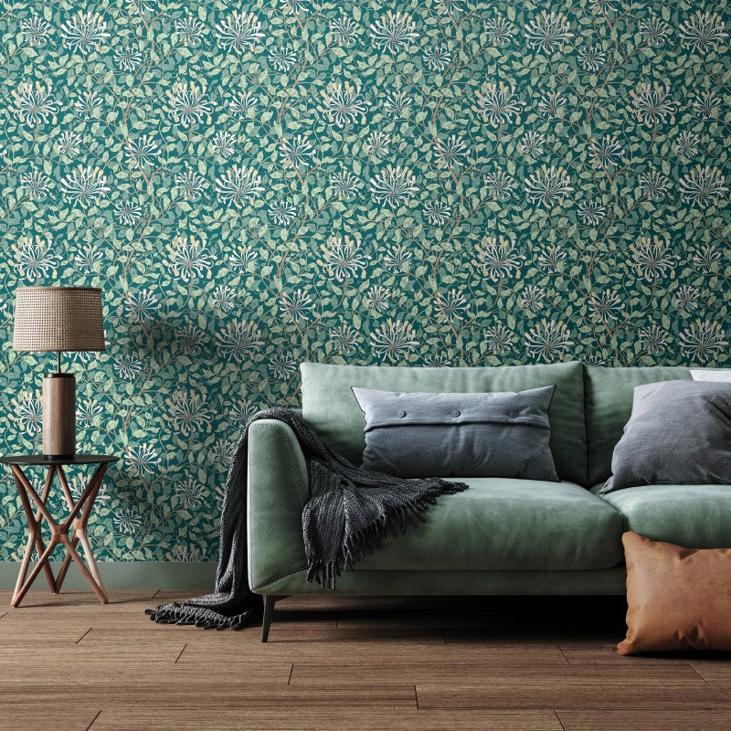 Hoopla Walls Honeysuckle Leaf Trail Wallpaper