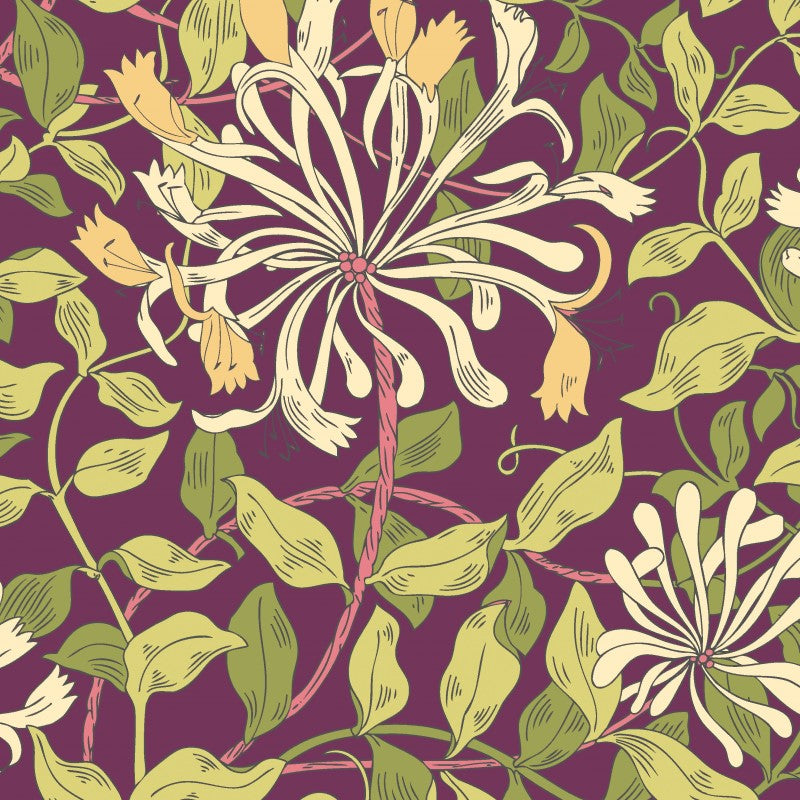 Hoopla Walls Honeysuckle Leaf Trail Wallpaper