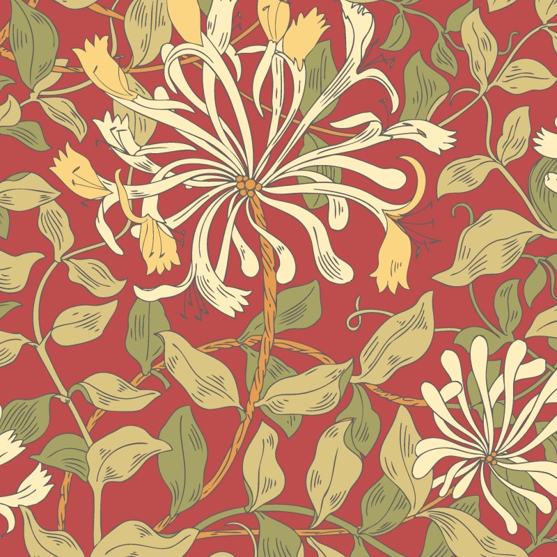 Hoopla Walls Honeysuckle Leaf Trail Wallpaper