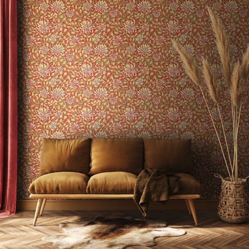 Hoopla Walls Honeysuckle Leaf Trail Wallpaper