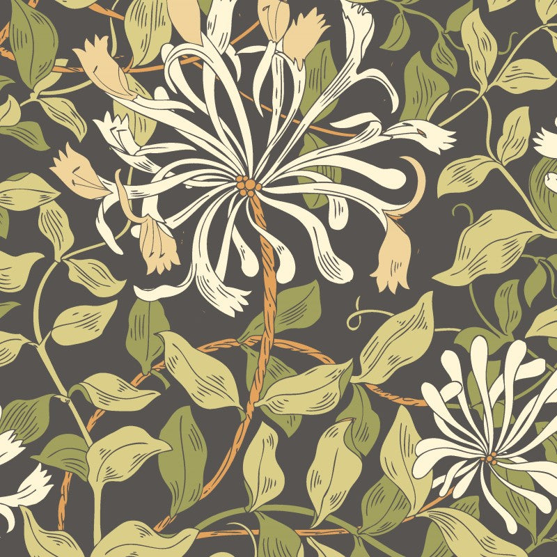 Hoopla Walls Honeysuckle Leaf Trail Wallpaper