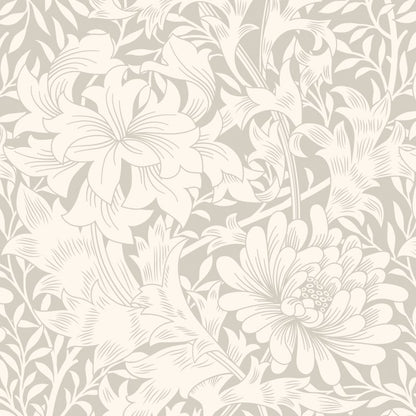 Hoopla Chrysanthemum Dove Grey Wallpaper